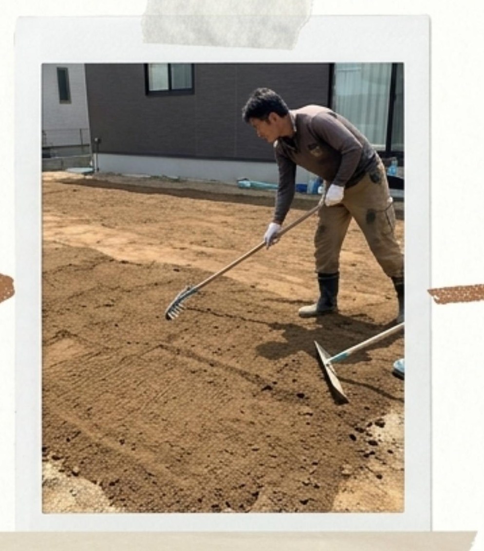 手作業での整地